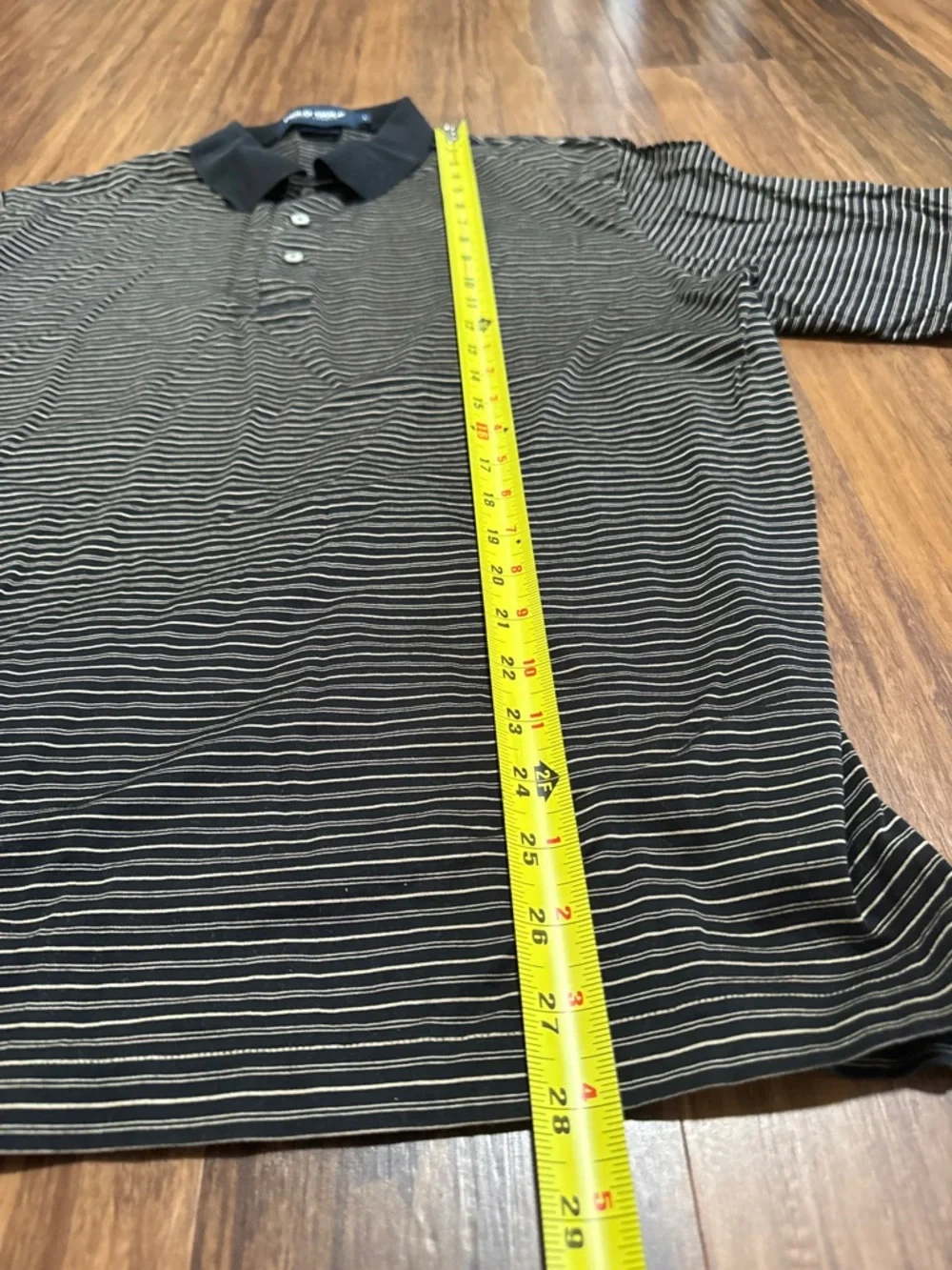 Polo Golf Ralph Lauren Men's Size L Pima Cotton Black Striped Short Sleeves